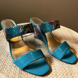 Bandolino JADZIA Teal Wedge Sandal 7.5M